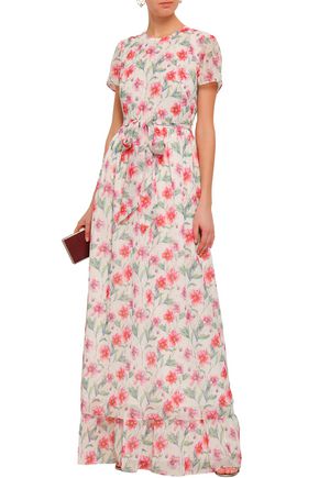 Mikael Aghal Belted Georgette Floral ...